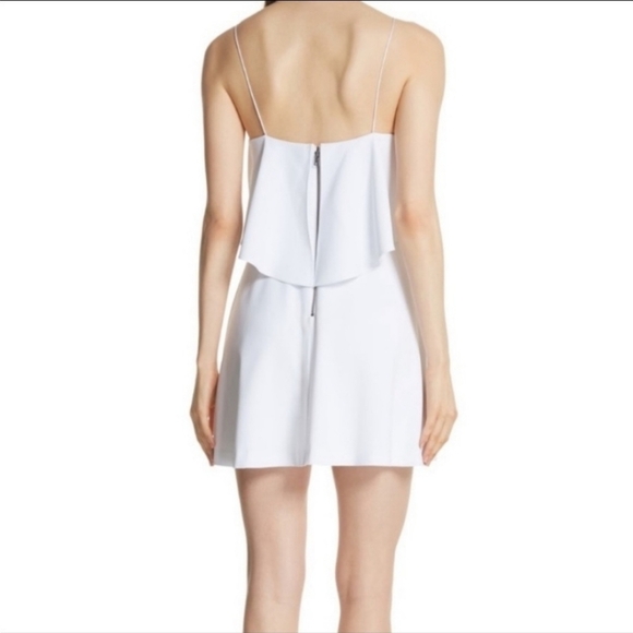 Alice + Olivia White Silk Blend Strappy Mini Dress Size 8 - Picture 2 of 9